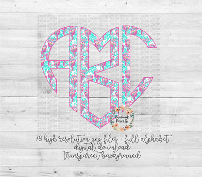 Seahorse Monogram - Multiple Styles - Digital Download