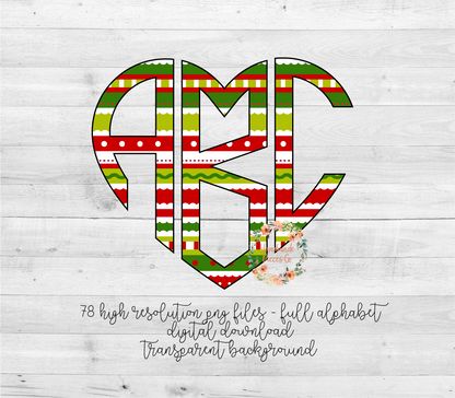 Christmas Wrapping Paper Monogram - Multiple Styles - Digital Download