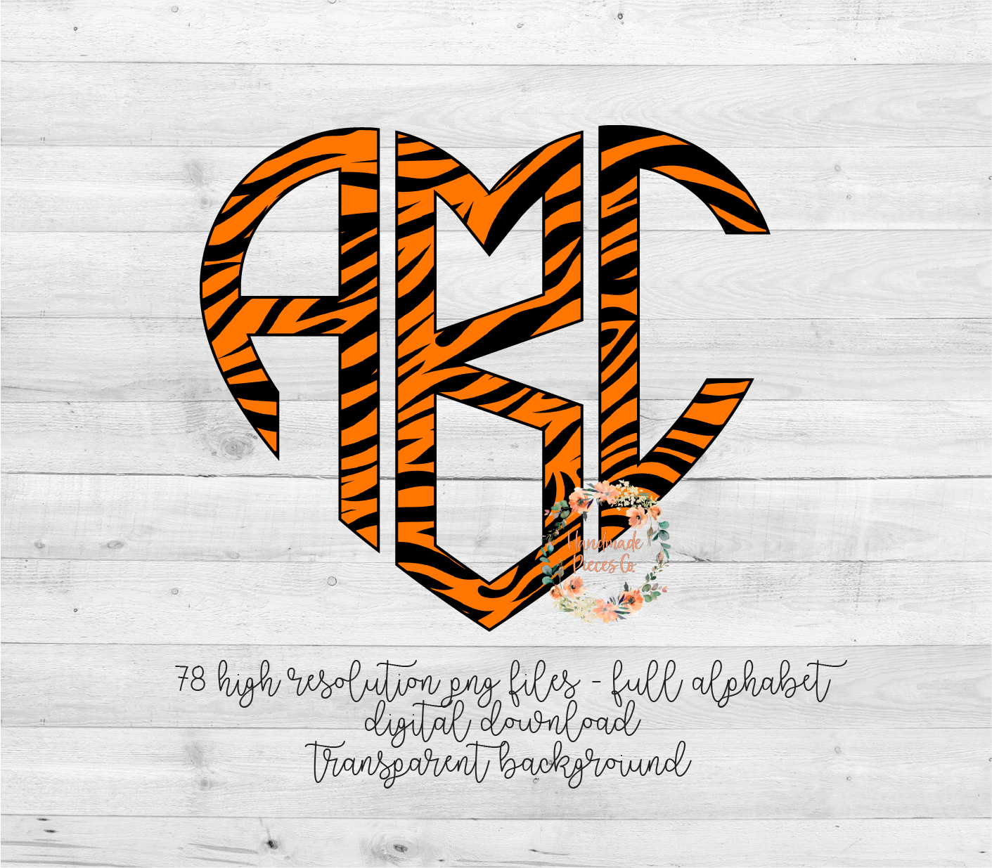 Tiger Monogram - Multiple Styles - Digital Download