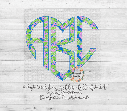 Sea Turtle Monogram - Multiple Styles - Digital Download