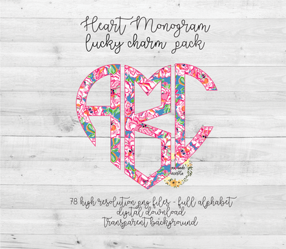 Lucky Charm Monogram - Multiple Styles - Digital Download