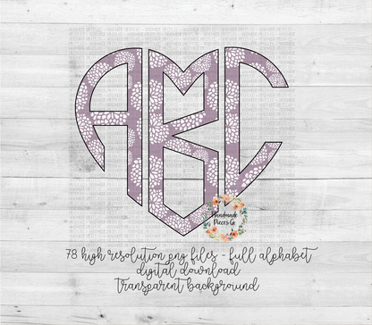 Floral Monogram, Blush Purple - Multiple Styles - Digital Download