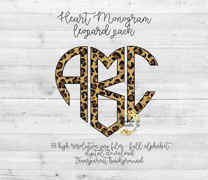 Leopard Monogram - Multiple Styles - Digital Download