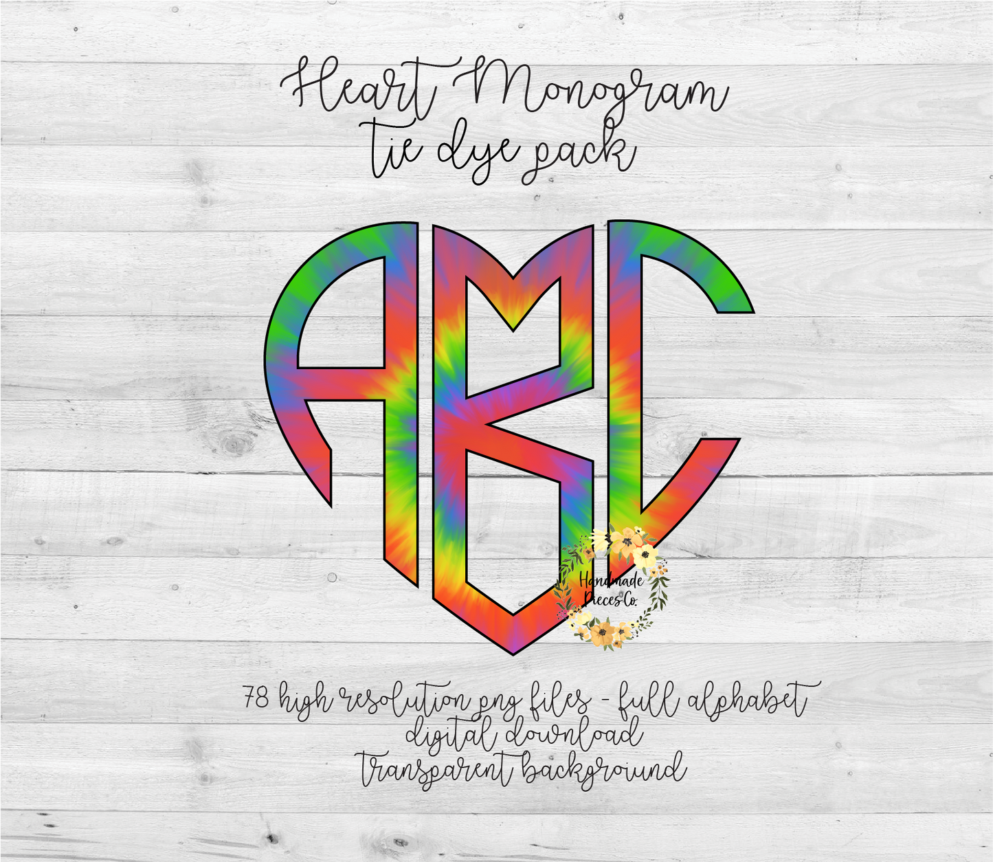 Tie Dye Monogram - Multiple Styles - Digital Download