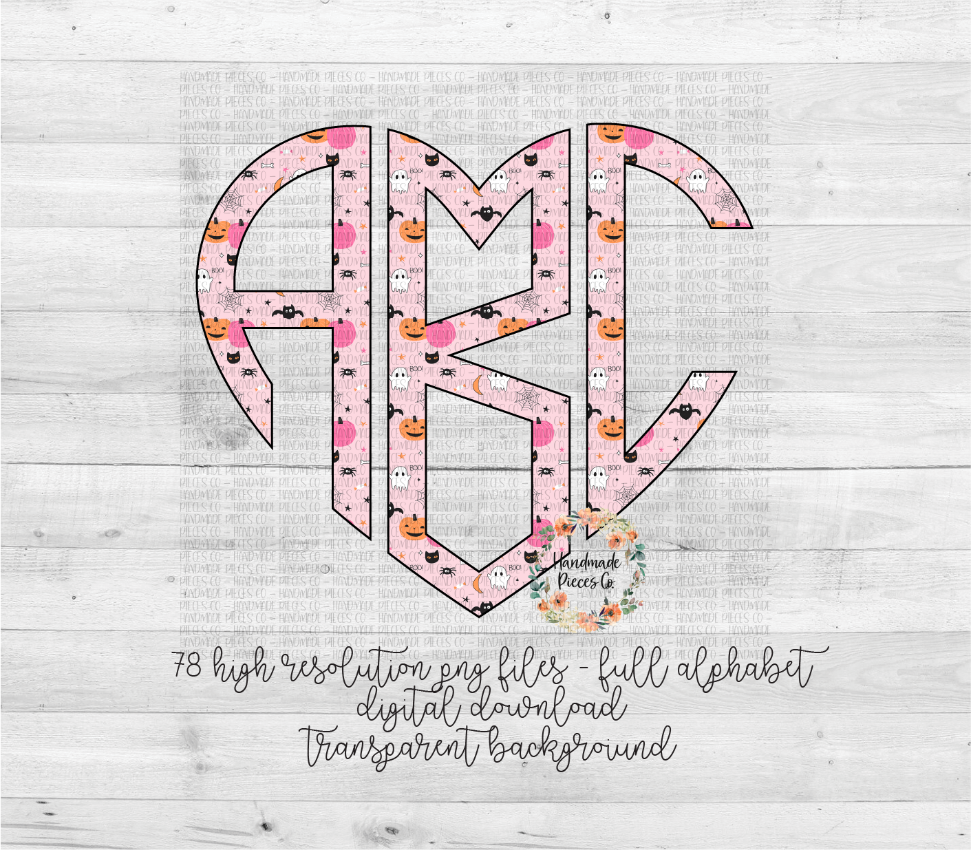 Halloween Mix, Pink Monogram - Multiple Styles - Digital Download