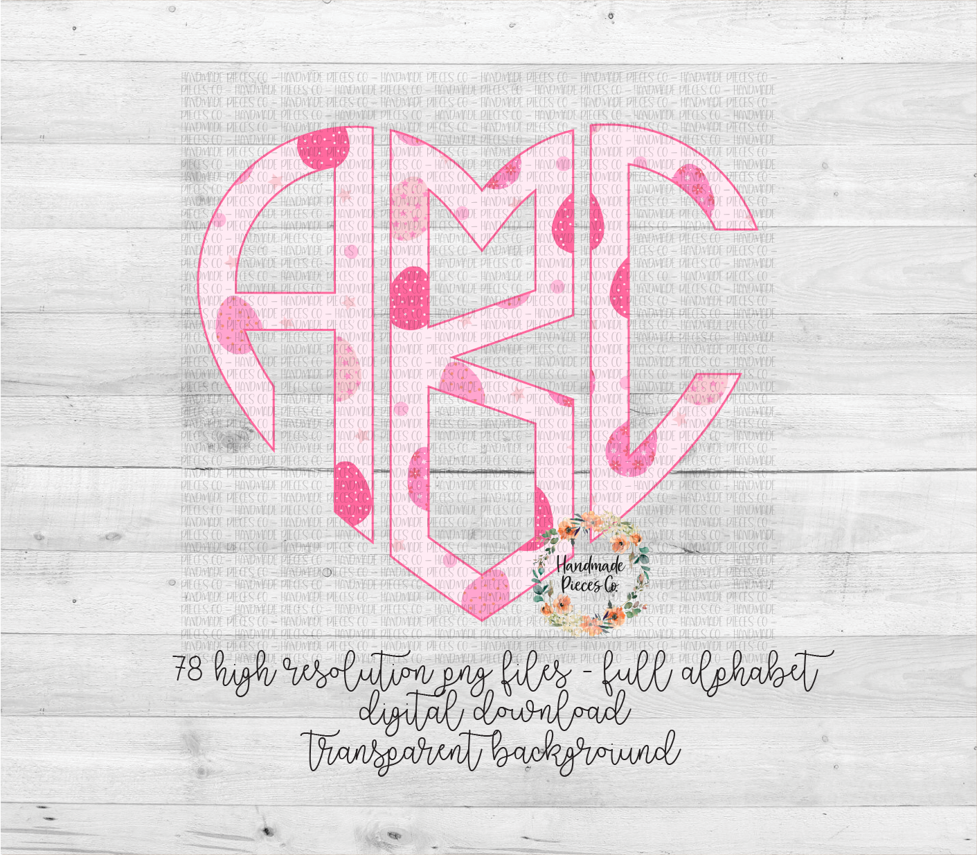 Easter Egg, Pink Monogram - Multiple Styles - Digital Download