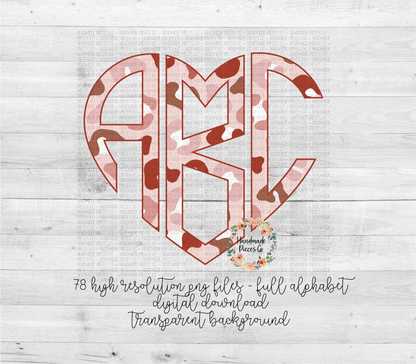 Leopard Monogram, Boho Pink 1 - Multiple Styles - Digital Download