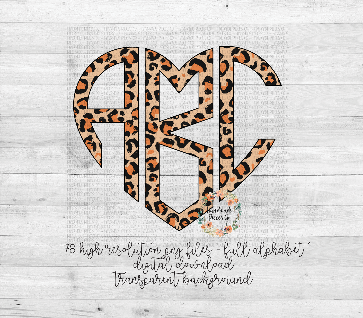 Leopard Monogram, Version 2 - Multiple Styles - Digital Download