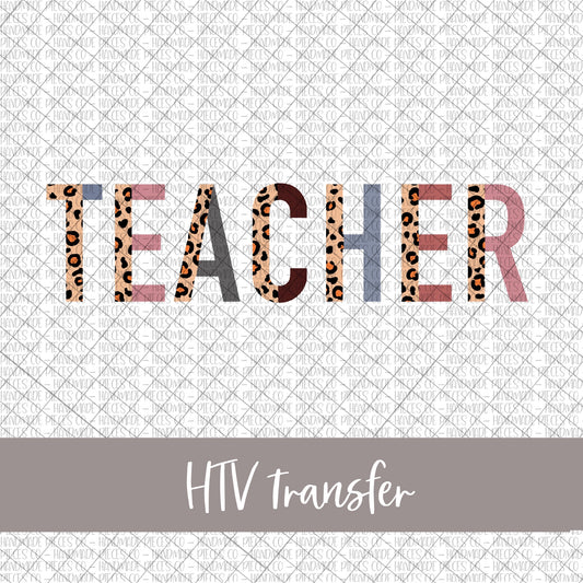 Teacher, Leopard and Boho - HTV Transfer