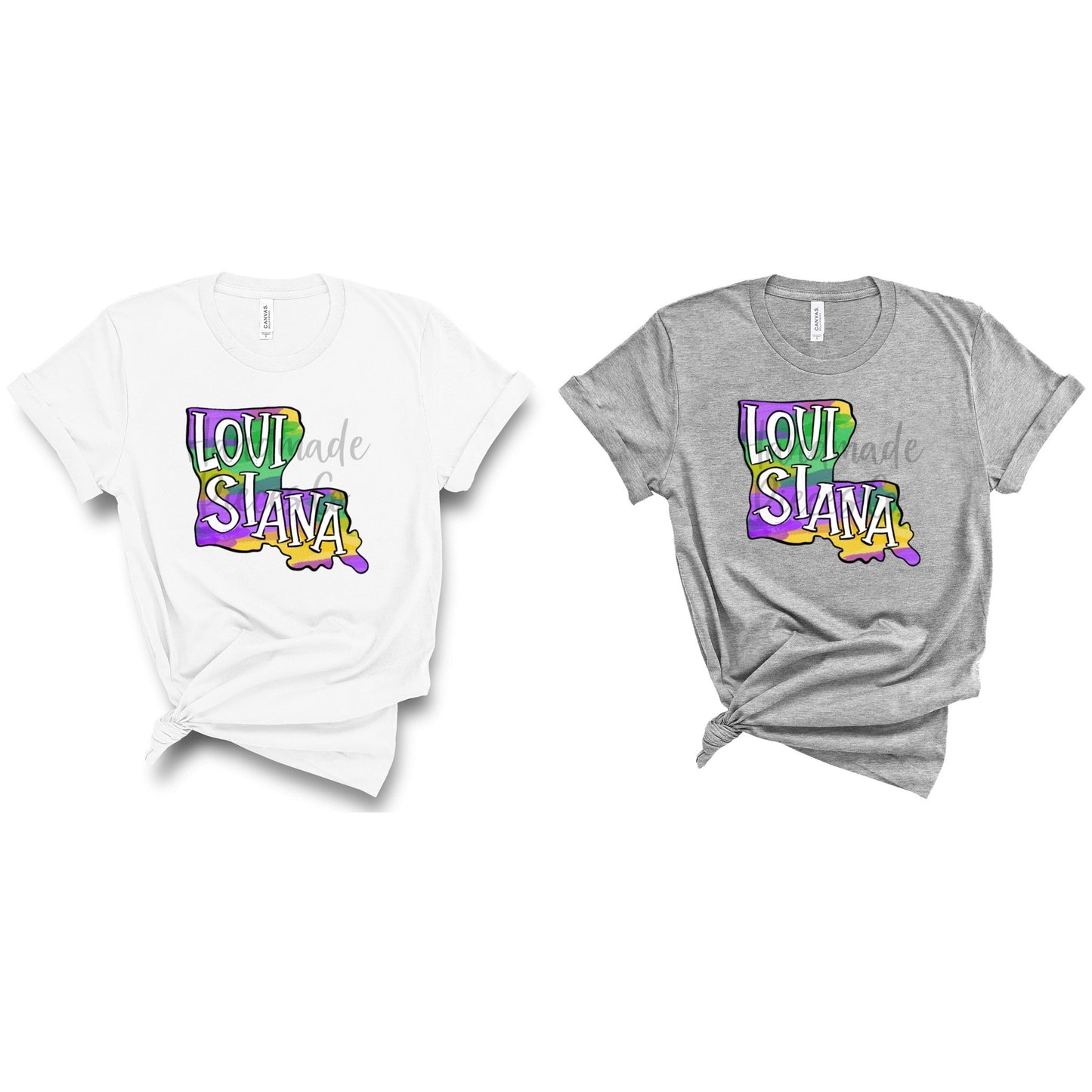 Louisiana Silhouette, Mardi Gras with Name - Sublimation or HTV Transfer