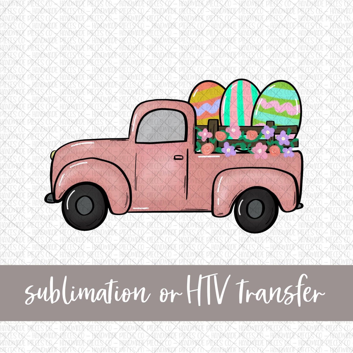 Easter Egg Truck - Sublimation or HTV Transfer