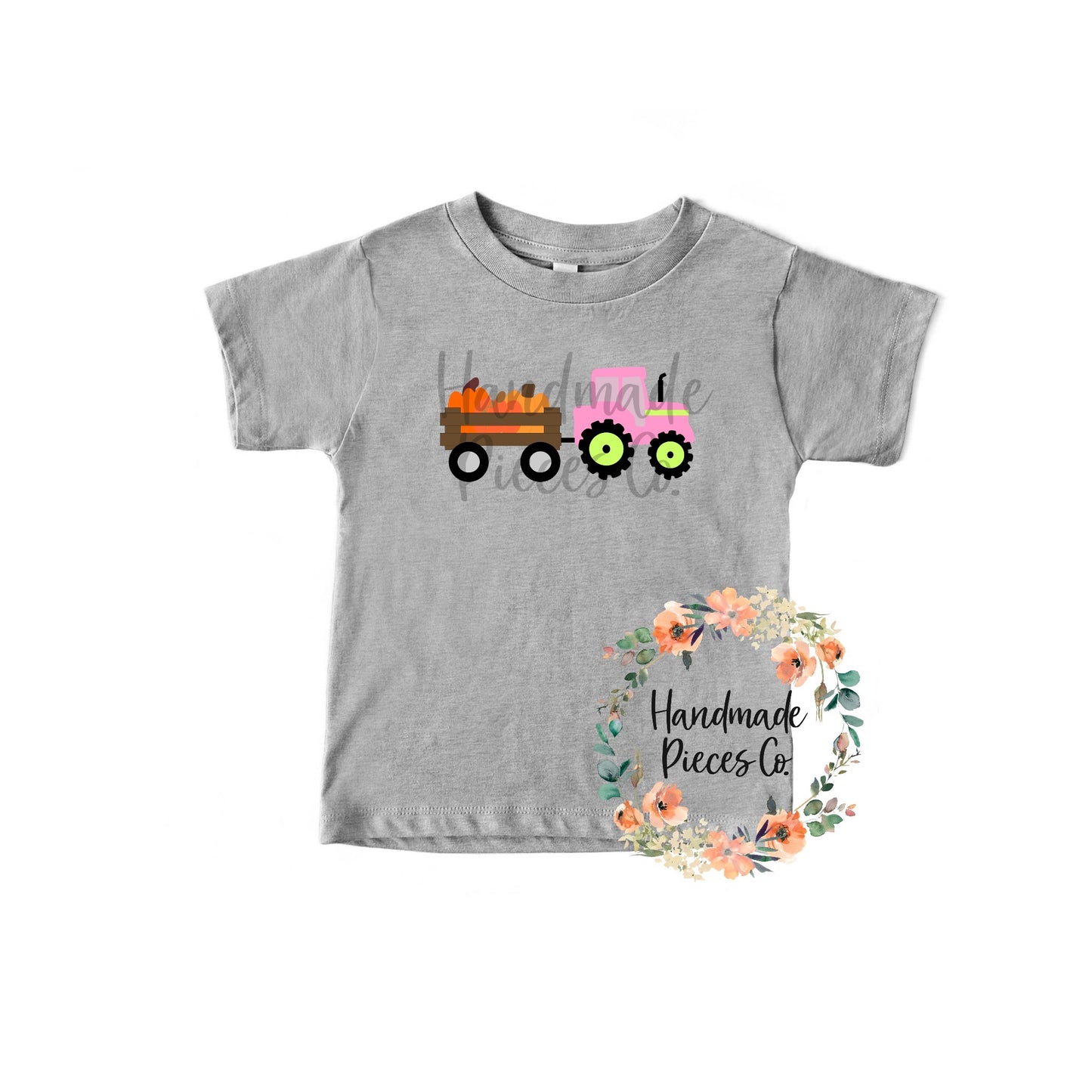 Pumpkin Tractor, Pink - Sublimation or HTV Transfer