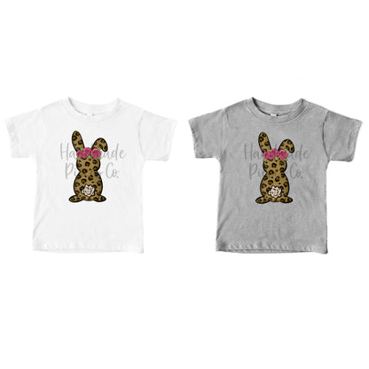 Leopard Bunny with Florals - Sublimation or HTV Transfer