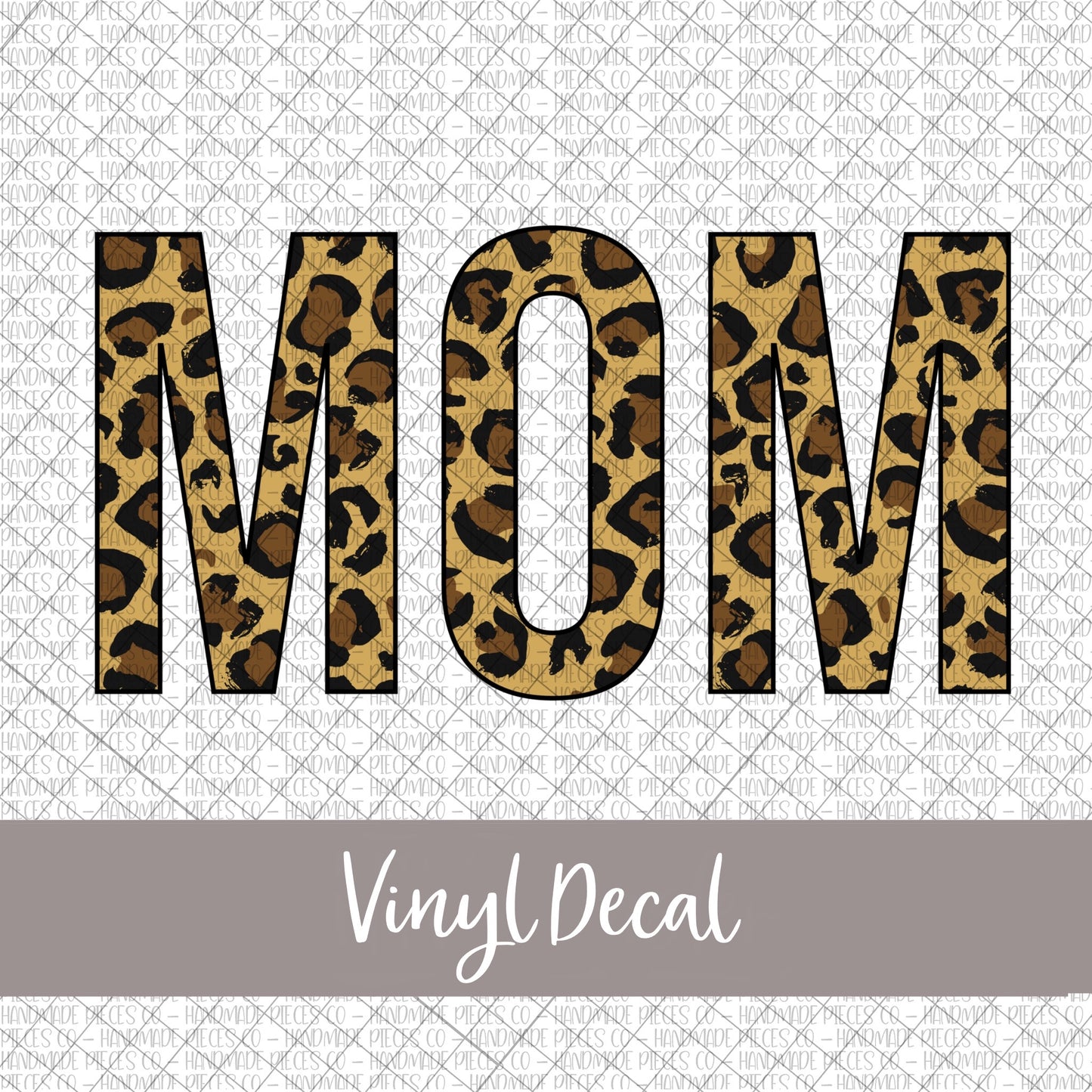 Mom Vinyl Decal, Leopard