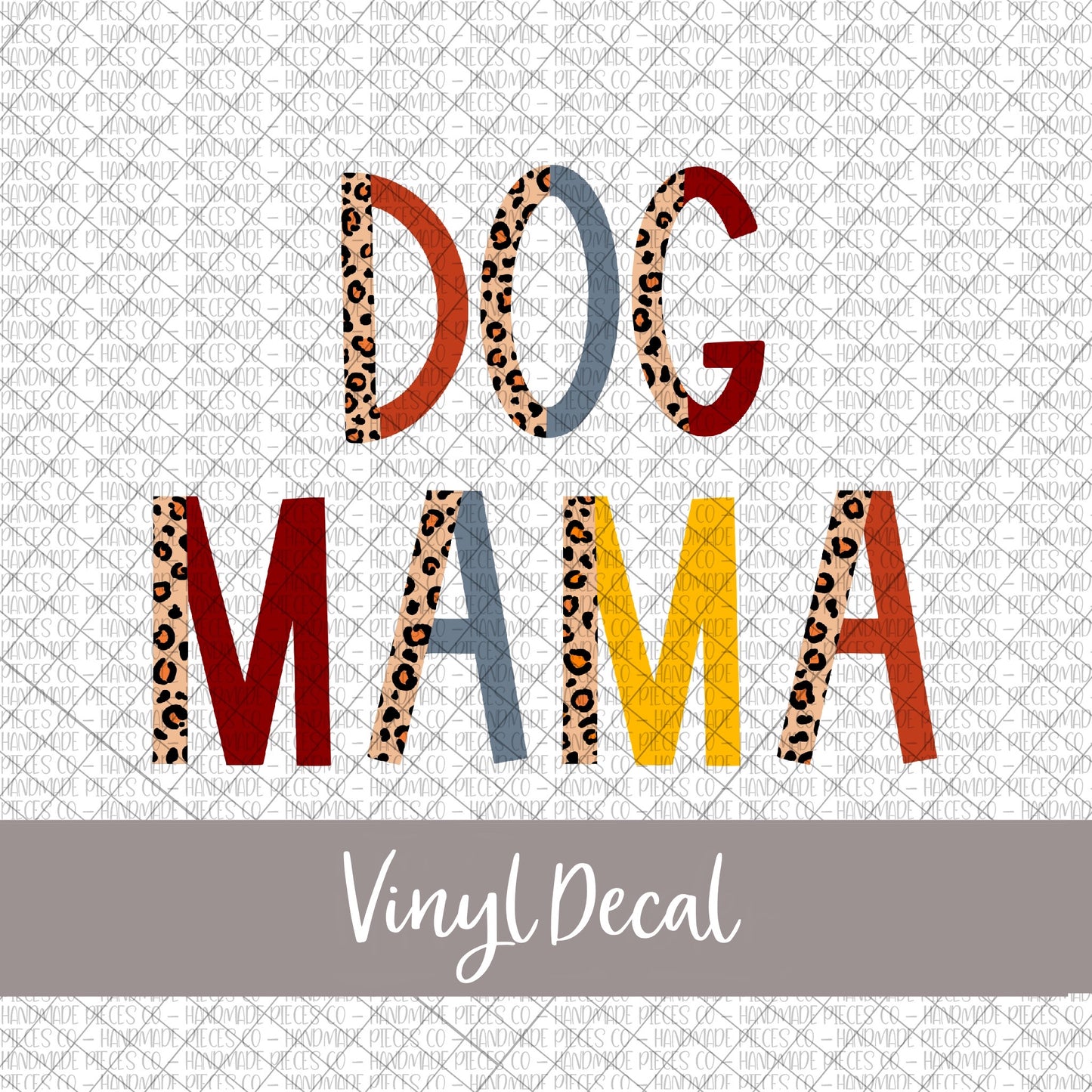 Dog Mama Vinyl Decal, Leopard and Boho