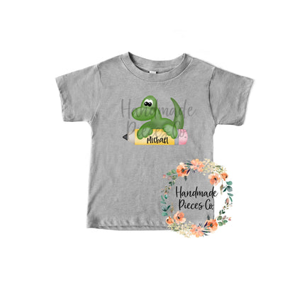 Dinosaur, Pencil - Name Optional - Sublimation or HTV Transfer