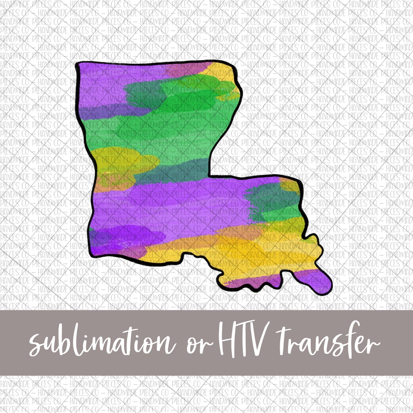 Louisiana Silhouette, Mardi Gras - Sublimation or HTV Transfer