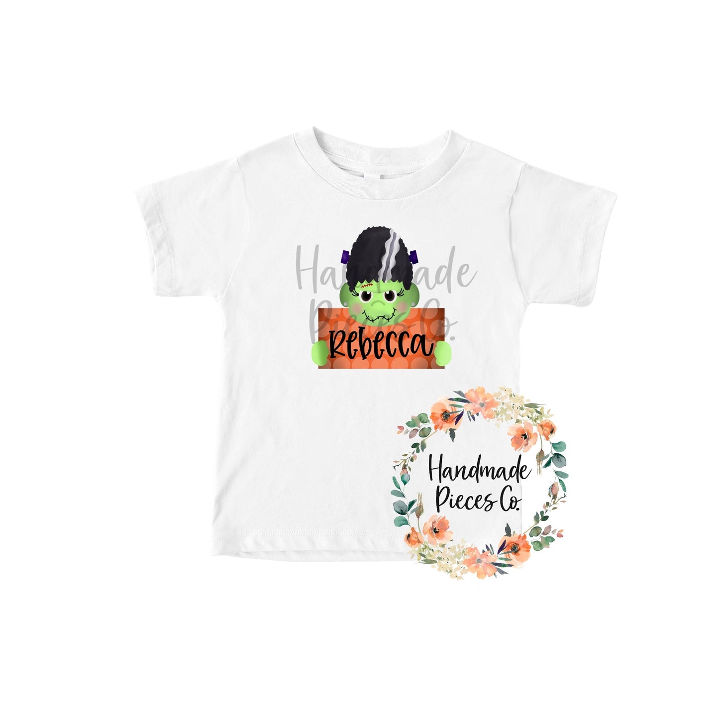 Frankenstein, Girl with Name Sign - Sublimation or HTV Transfer