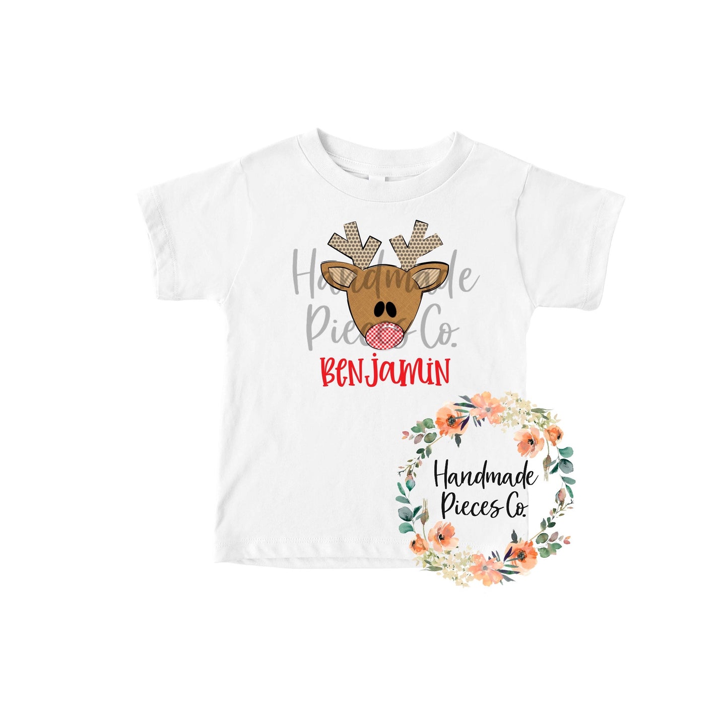 Reindeer, Boy - Triangle Antlers - Name Optional - Sublimation or HTV Transfer