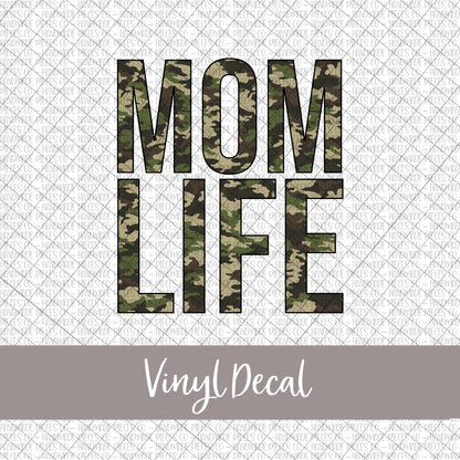 Mom Life Vinyl Decal, Camouflage