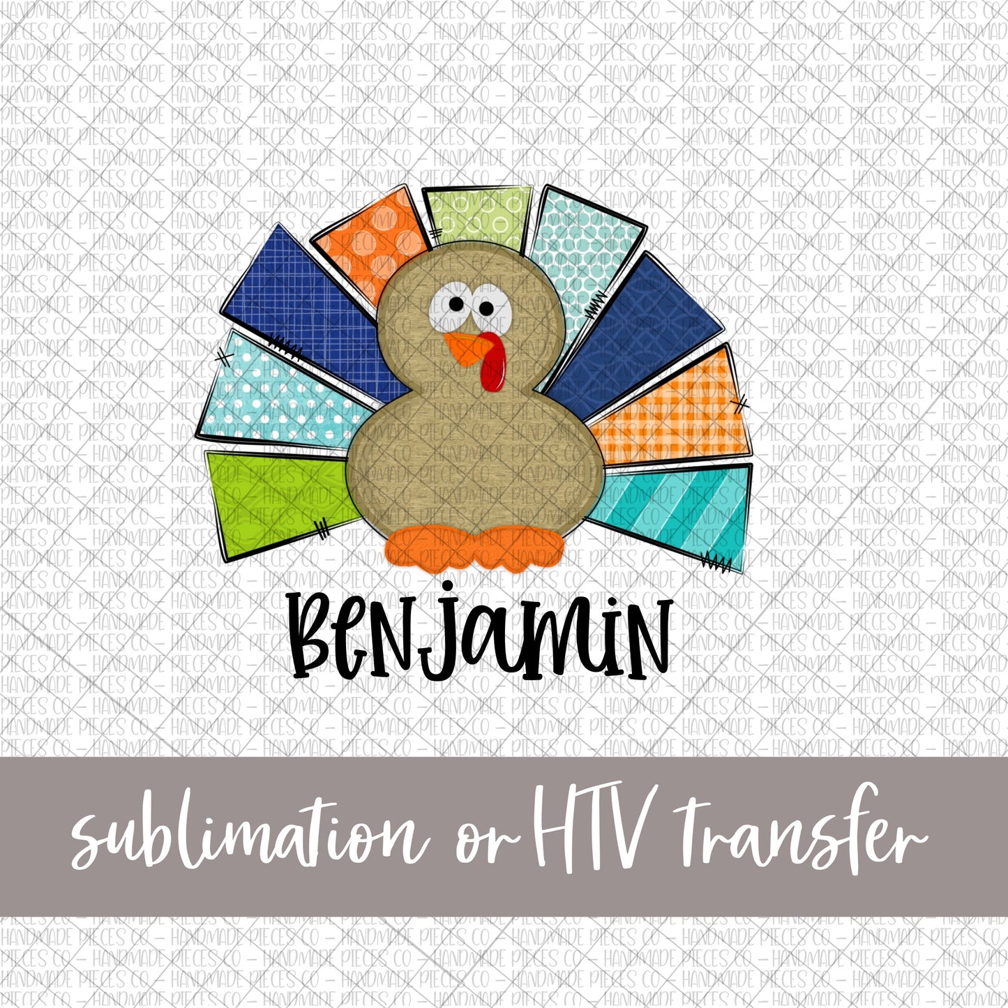 Turkey, Boy - Name Optional - Sublimation or HTV Transfer