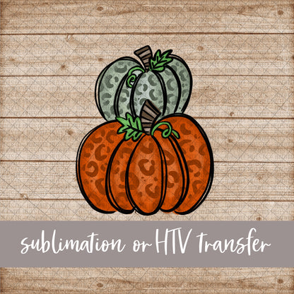 Pumpkin Stack, Leopard - Sublimation or HTV Transfer