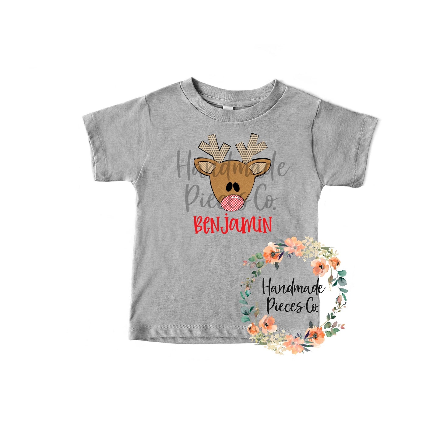 Reindeer, Boy - Triangle Antlers - Name Optional - Sublimation or HTV Transfer