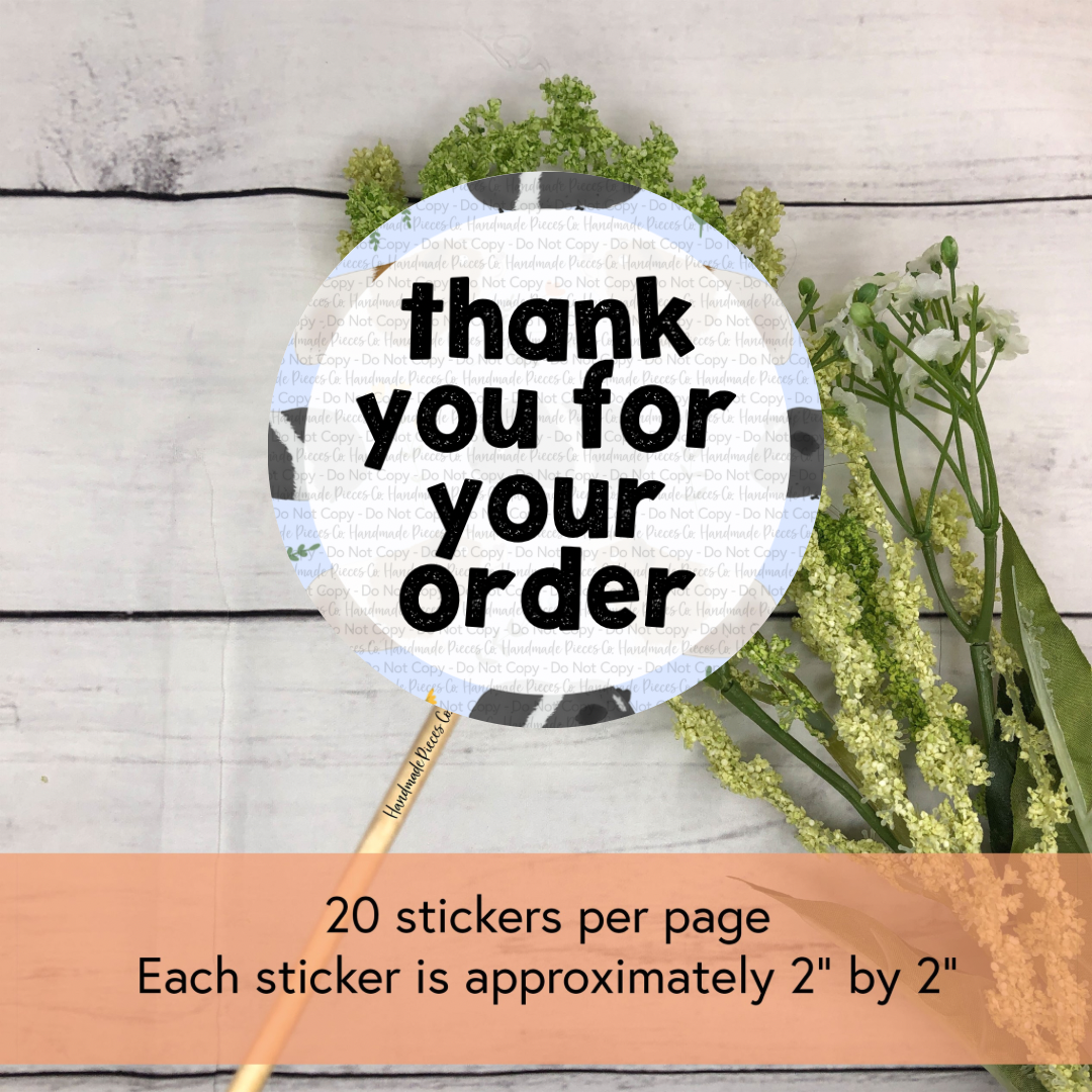 Thank You for Your Order Packaging Sticker, Pets Theme