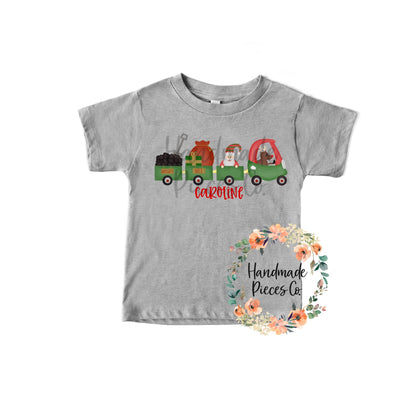 Reindeer Coupe with Train - Name Optional - Sublimation or HTV Transfer