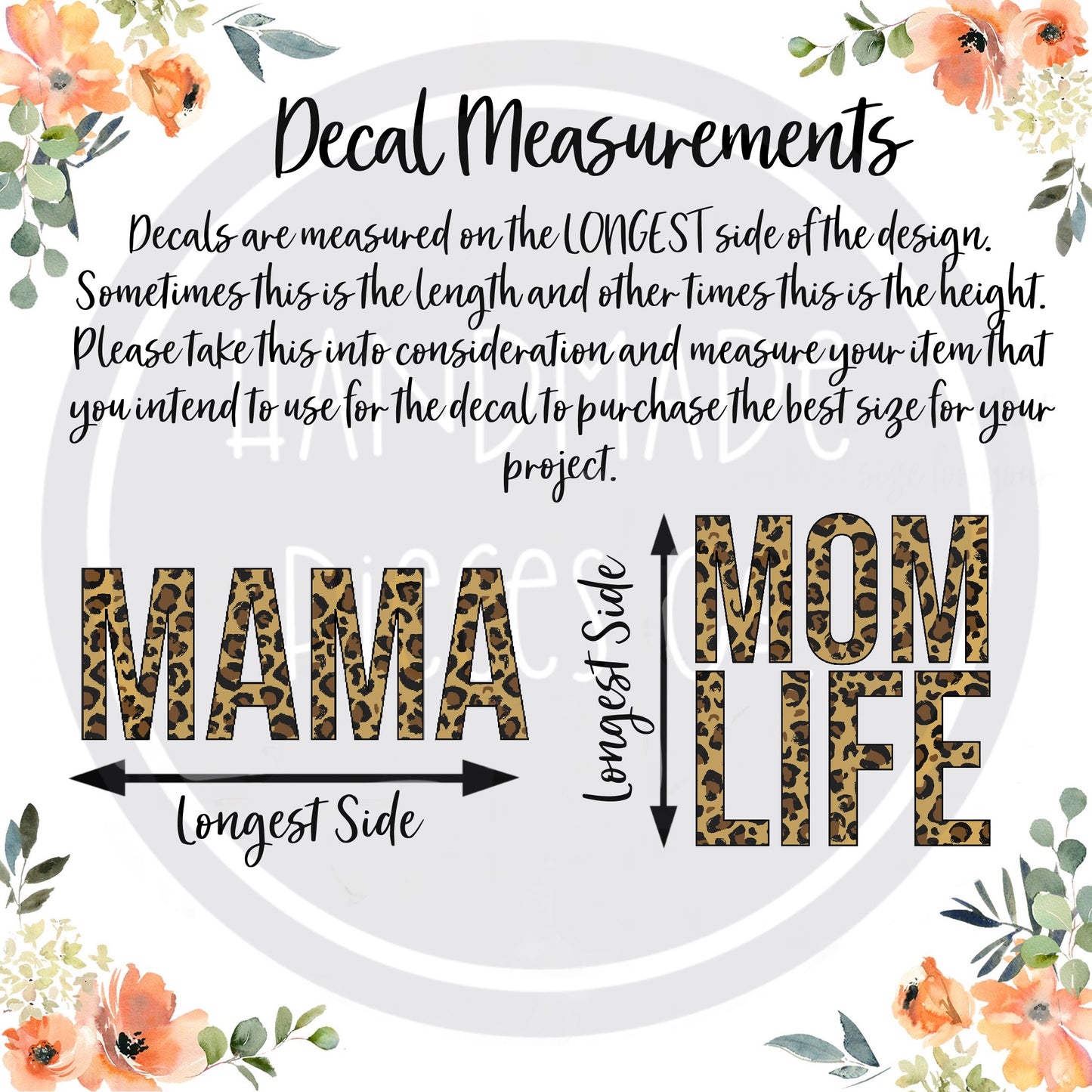 Mama Vinyl Decal, Leopard Spring Pastel