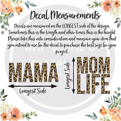 Mama Vinyl Decal, Leopard Spring Pastel