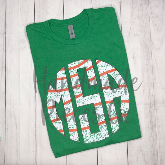 Christmas Snack Cake Monogram TShirt