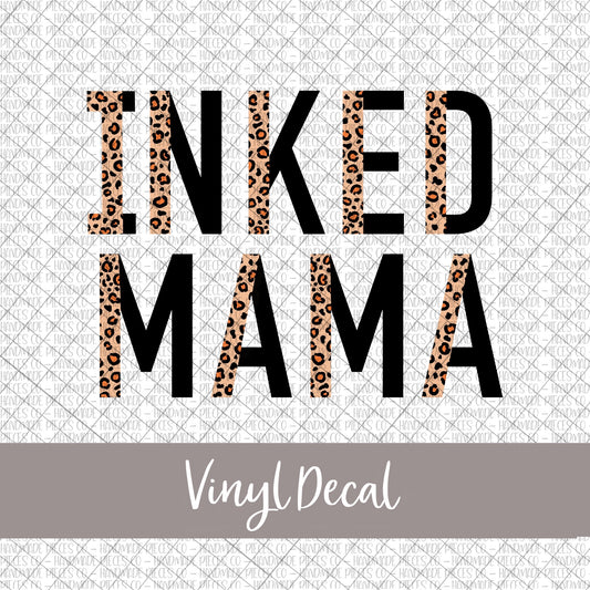 Inked Mama Vinyl Decal, Leopard and Black