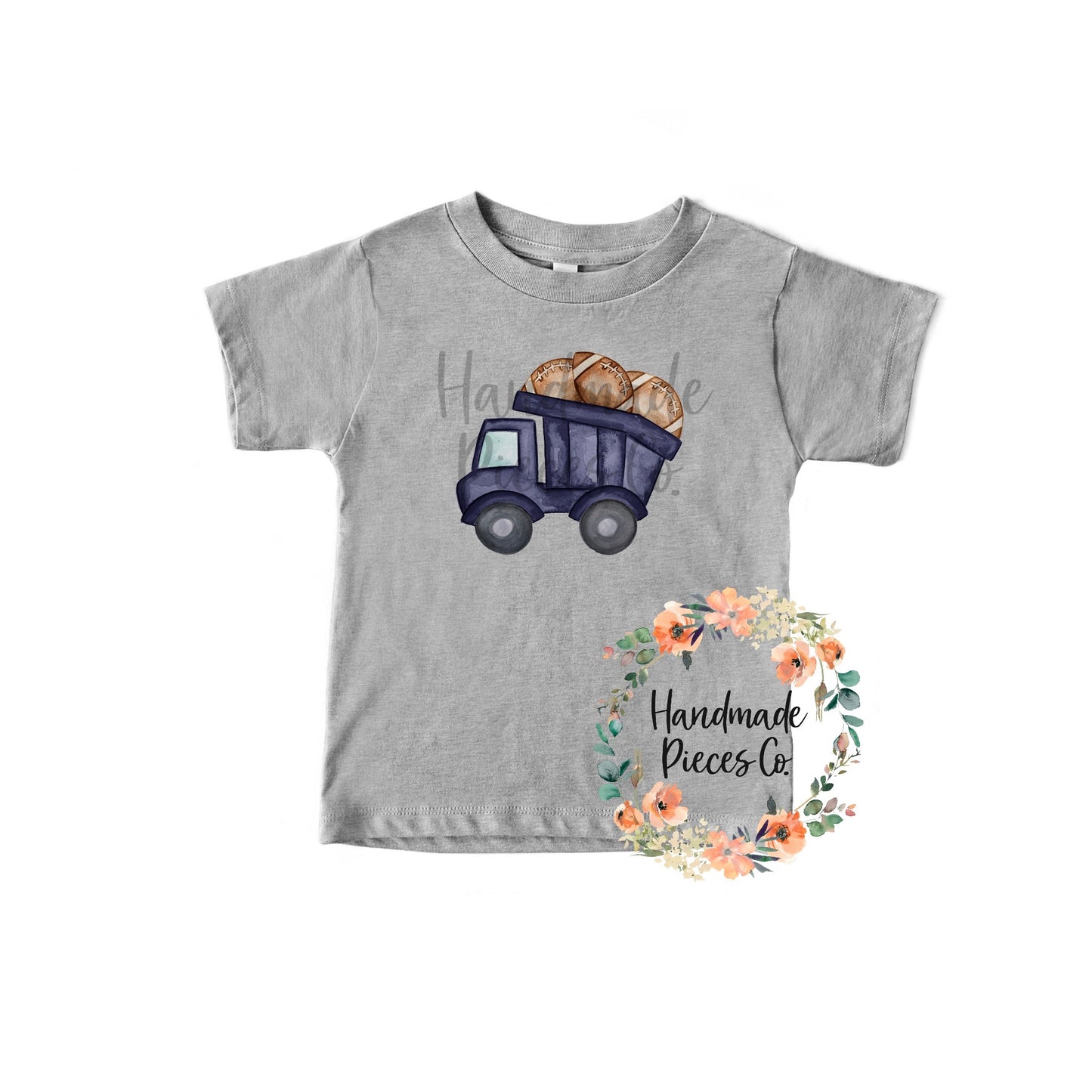 Football Dump Truck, Navy Blue - Sublimation or HTV Transfer