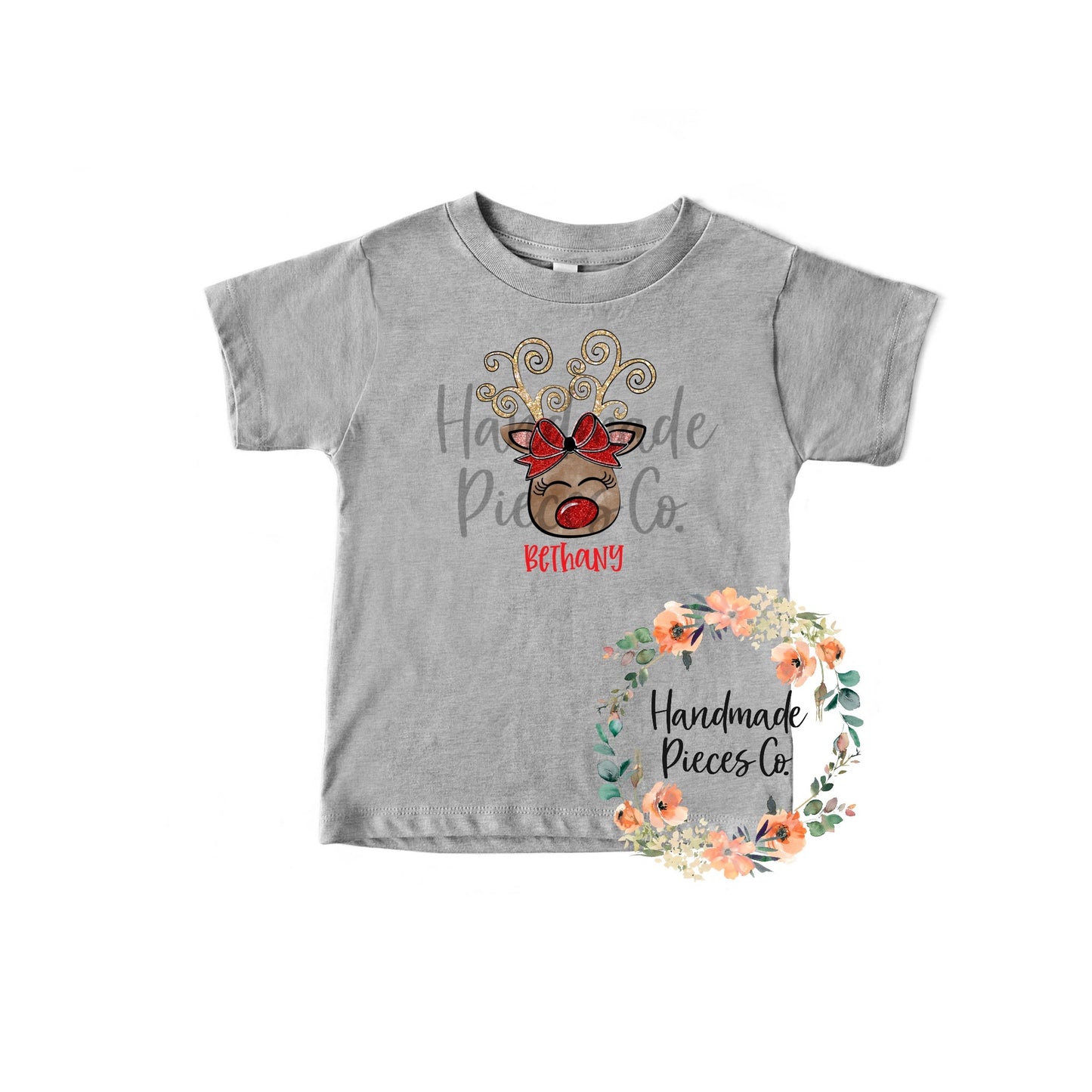 Reindeer, Girl - Name Optional - Sublimation or HTV Transfer