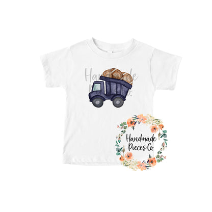 Football Dump Truck, Navy Blue - Sublimation or HTV Transfer