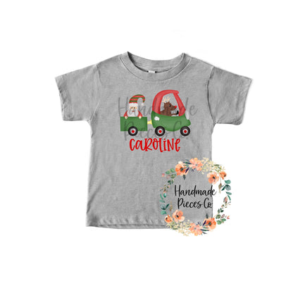 Reindeer Coupe with Santa - Name Optional - Sublimation or HTV Transfer