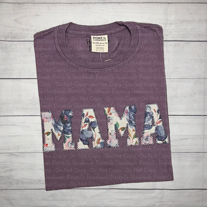 Mama Applique Adult Unisex Short Sleeve TShirt - Ready to Ship