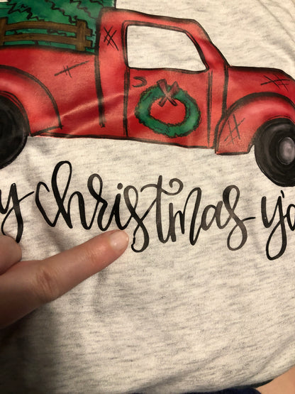 Blooper - Christmas Truck Raglan - Size XLarge