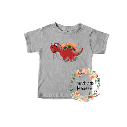 Stegosaurus Dinosaur, Red - Sublimation or HTV Transfer