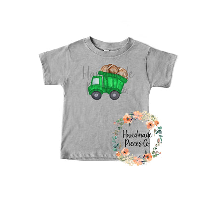 Football Dump Truck, Green - Sublimation or HTV Transfer