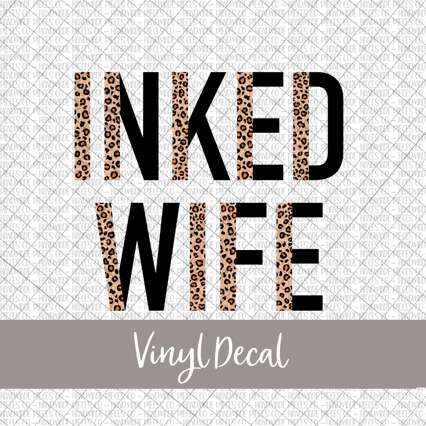 Inked Wife Vinyl Decal, Leopard and Black