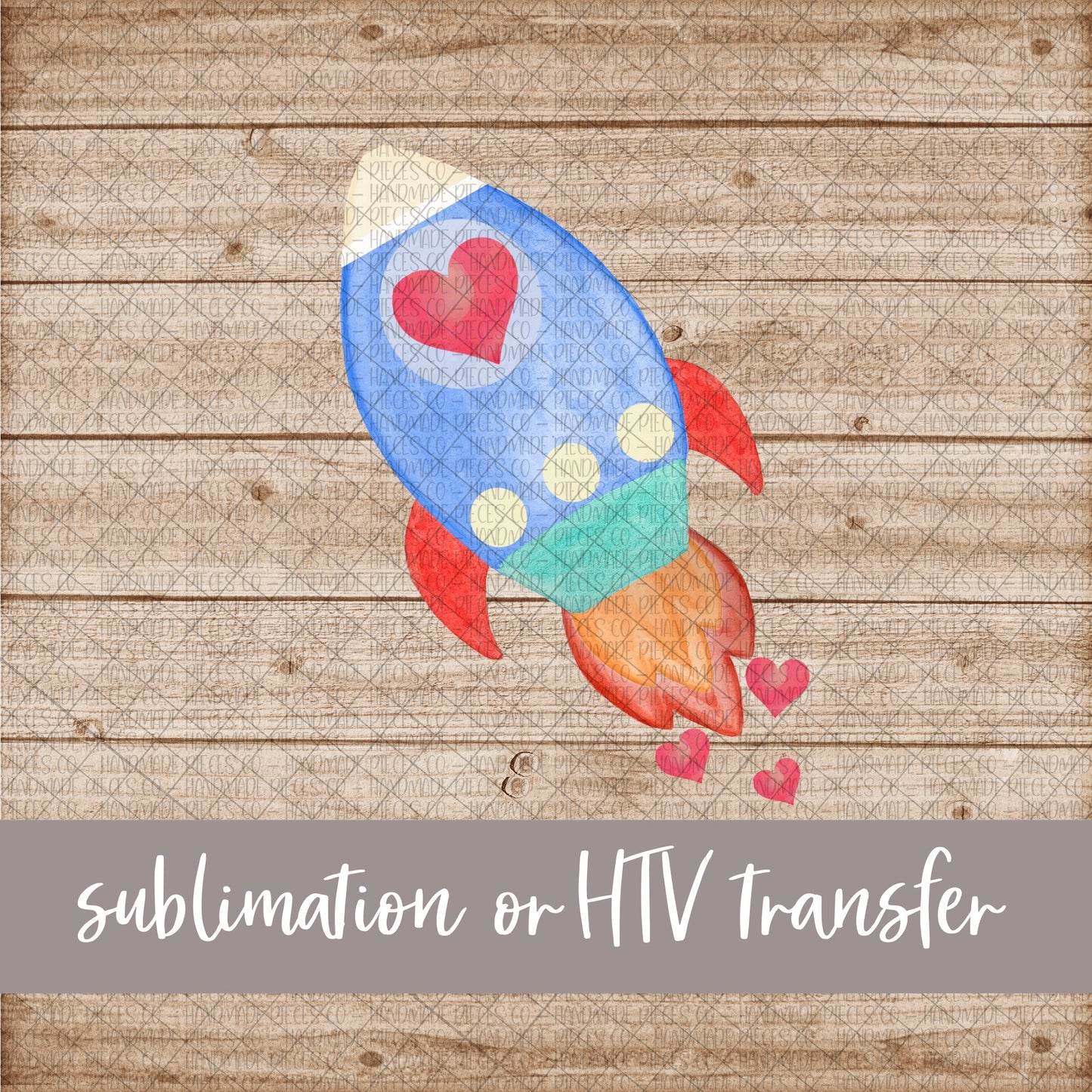 Rocket ship - Sublimation or HTV Transfer