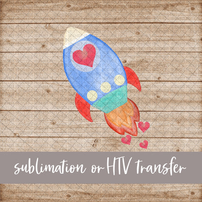 Rocket ship - Sublimation or HTV Transfer