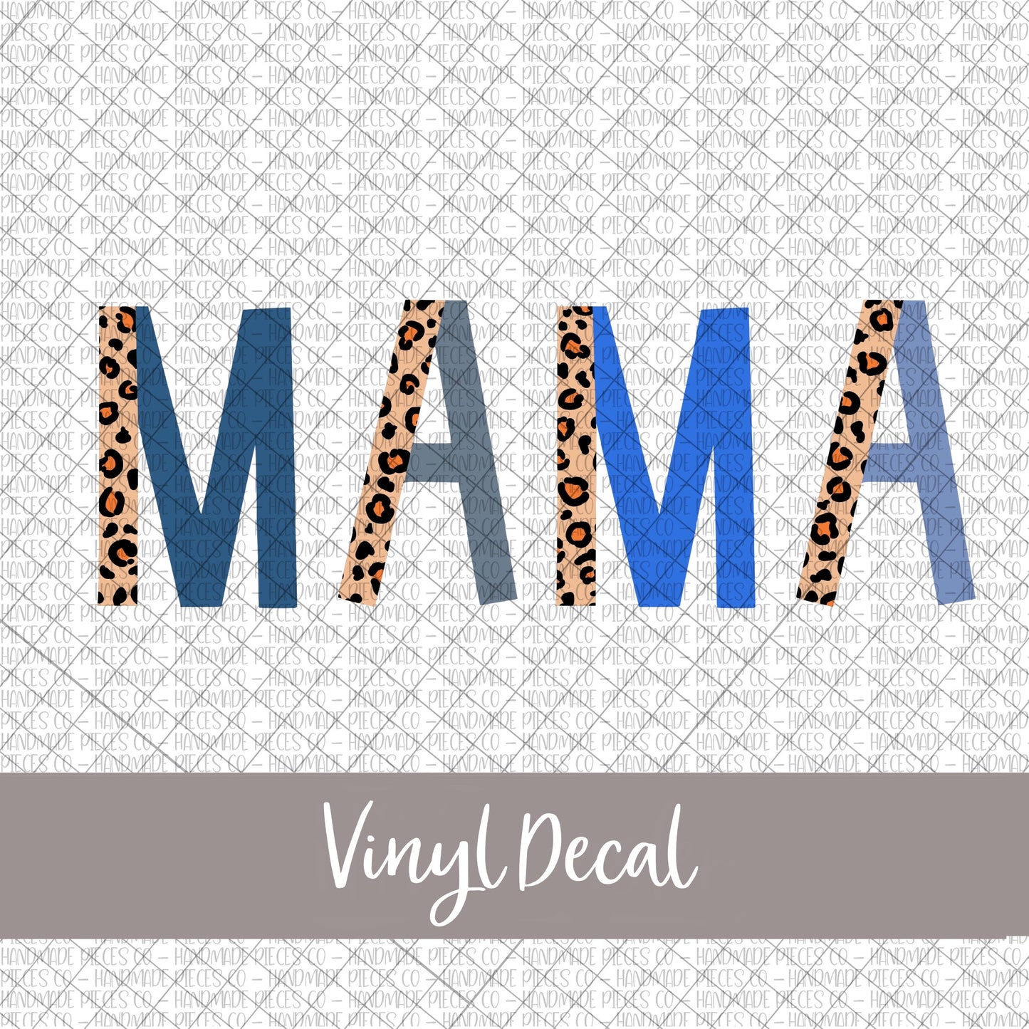 Mama Vinyl Decal, Leopard and Boho - Version 2