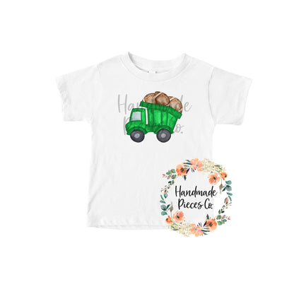 Football Dump Truck, Green - Sublimation or HTV Transfer