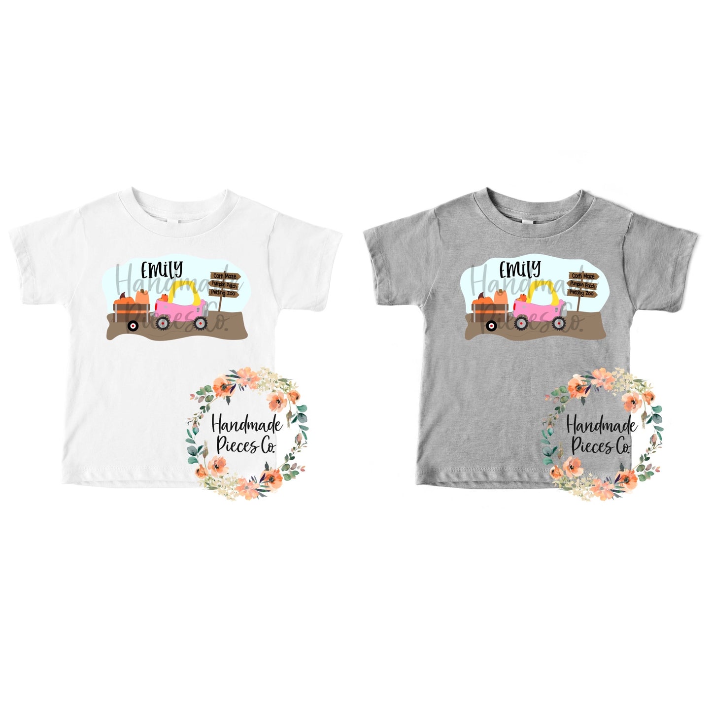 Pumpkin Patch, Pink Truck - Name Optional - Sublimation or HTV Transfer