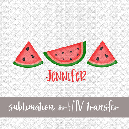 Watermelon Trio - Name Optional - Sublimation or HTV Transfer