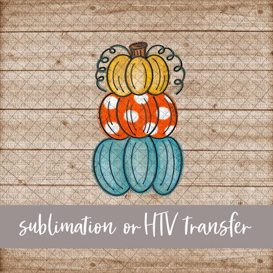 Pumpkins, Stacked - Sublimation or HTV Transfer