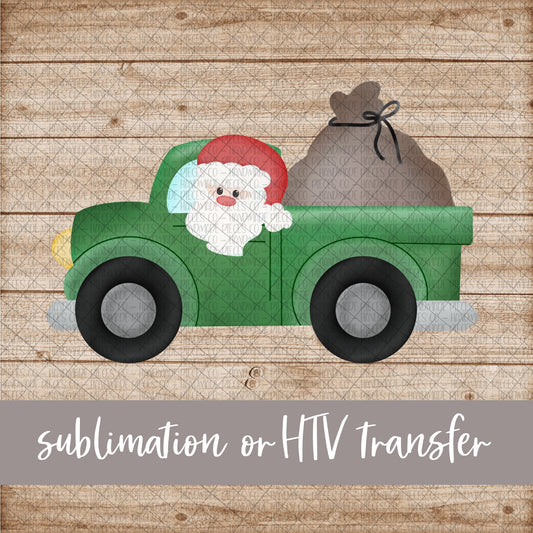 Santa Claus, Truck - Sublimation or HTV Transfer